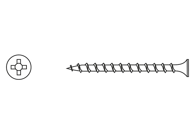 Drywall screw for wooden construction